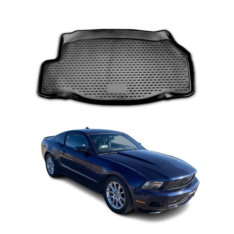 Tapis de Coffre pour Ford Mustang Coupe V 2009-2014 en caoutchouc TPE 3D Noir 1x