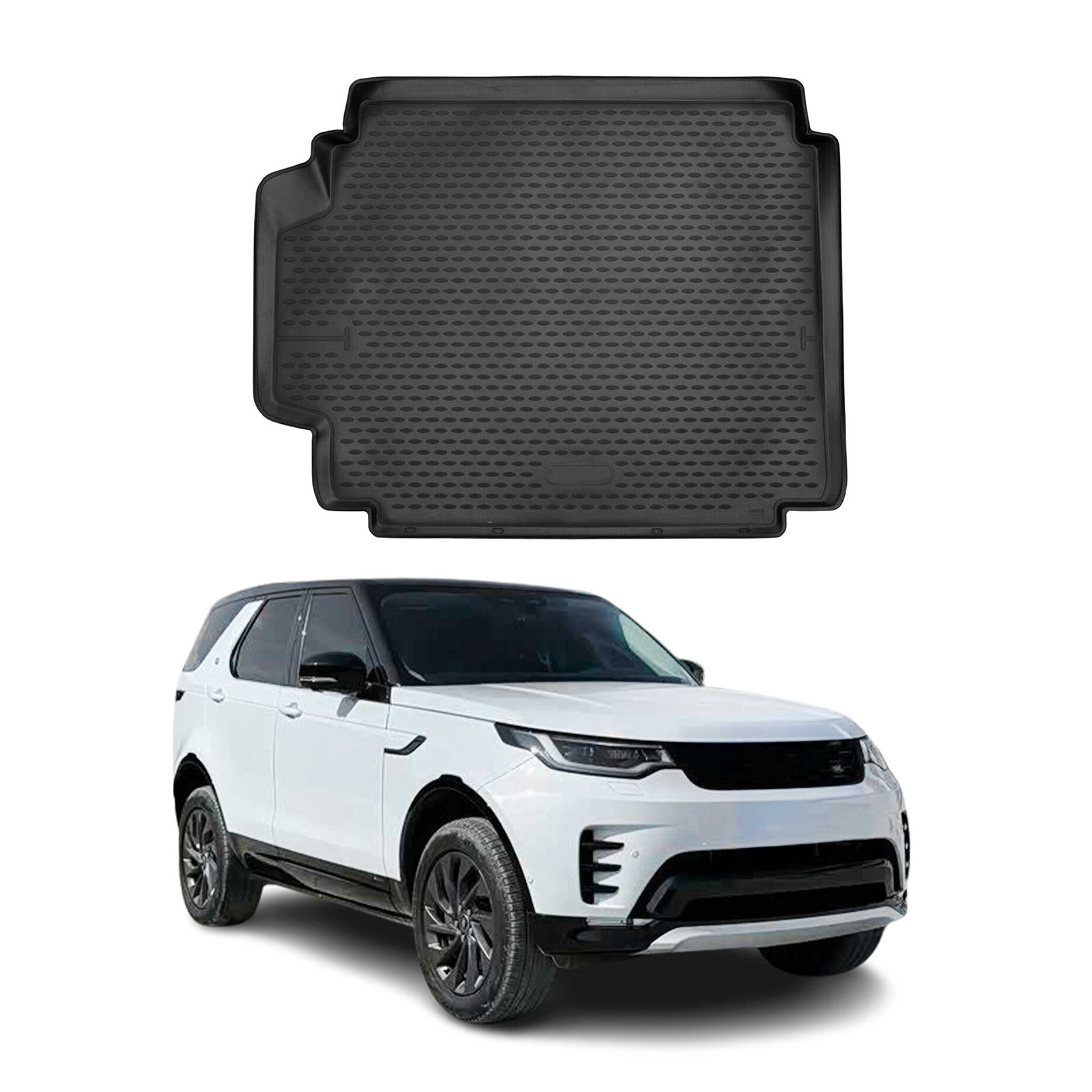 OMAC Tapis de coffre pour Land Rover Discovery 2017-2026 en caoutchouc Noir