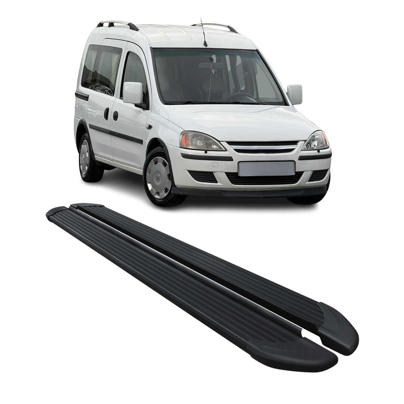 Marchepieds Latéraux Pédale pour Opel Combo 2001-2011 en Aluminium Noir 2x