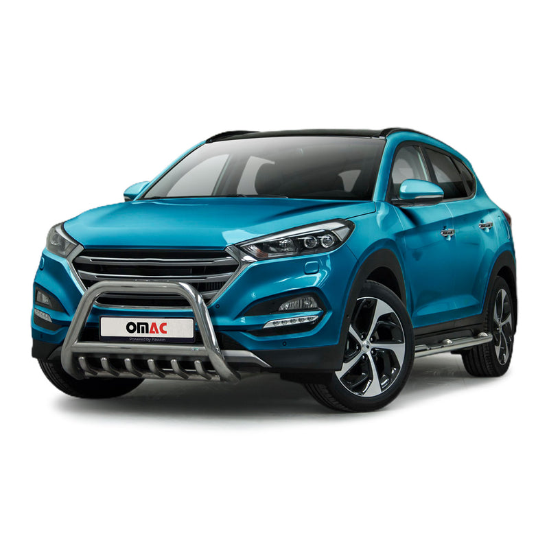 Pare-Buffle Avant Pour Hyundai Tucson 2015-2021 en Acier Argent