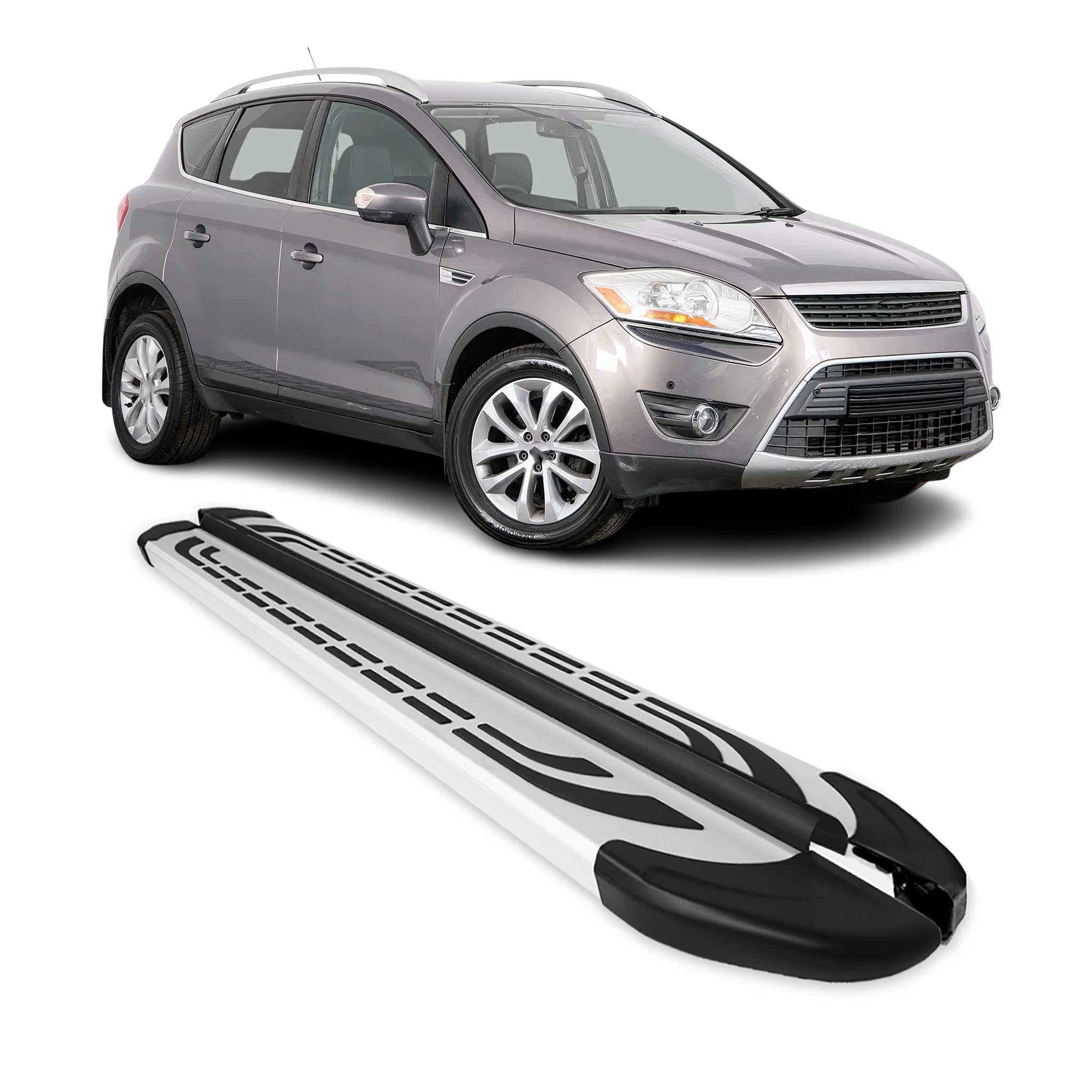 Marchepieds Latéraux pédale pour Ford Kuga I 2008-2012 Aluminium Gris 2Pcs