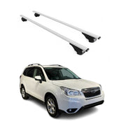 Barres de toit Transversales pour Subaru Forester IV 2013-2018 Fer Argent