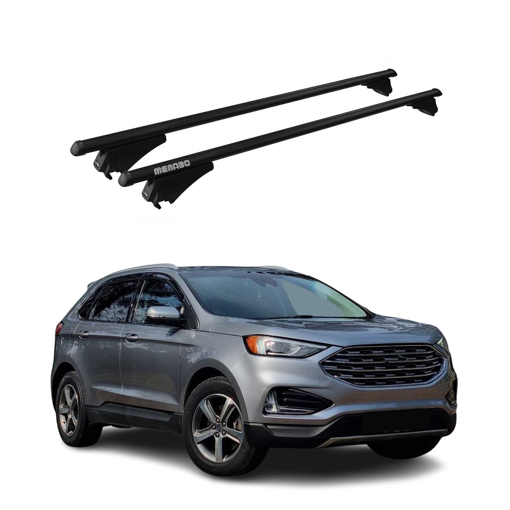 Tiger Barres de toit transversales pour Ford Edge 2016-2020 Noir