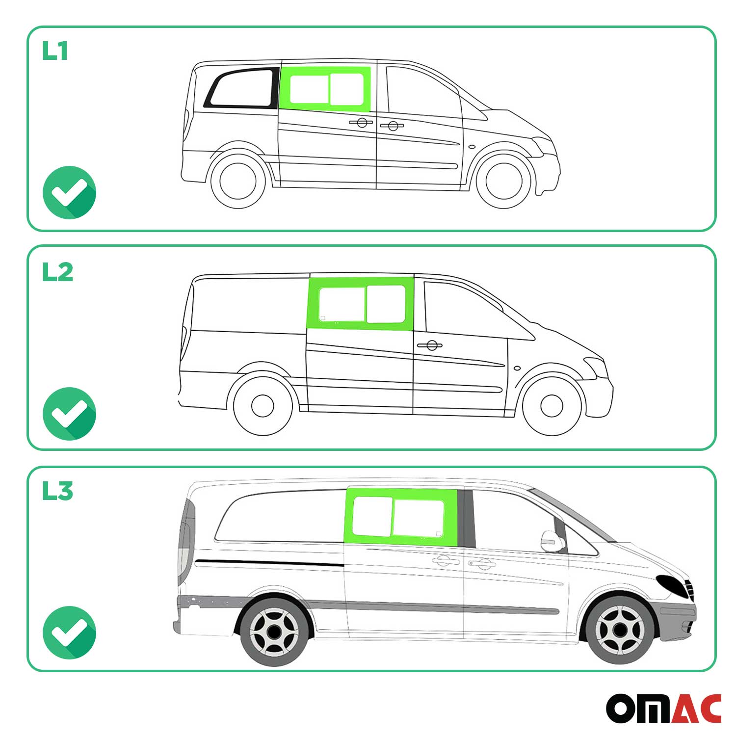 Vitre Porte pour Mercedes Vito W639 2003-2014 Droite Avant fenêtre coulissante