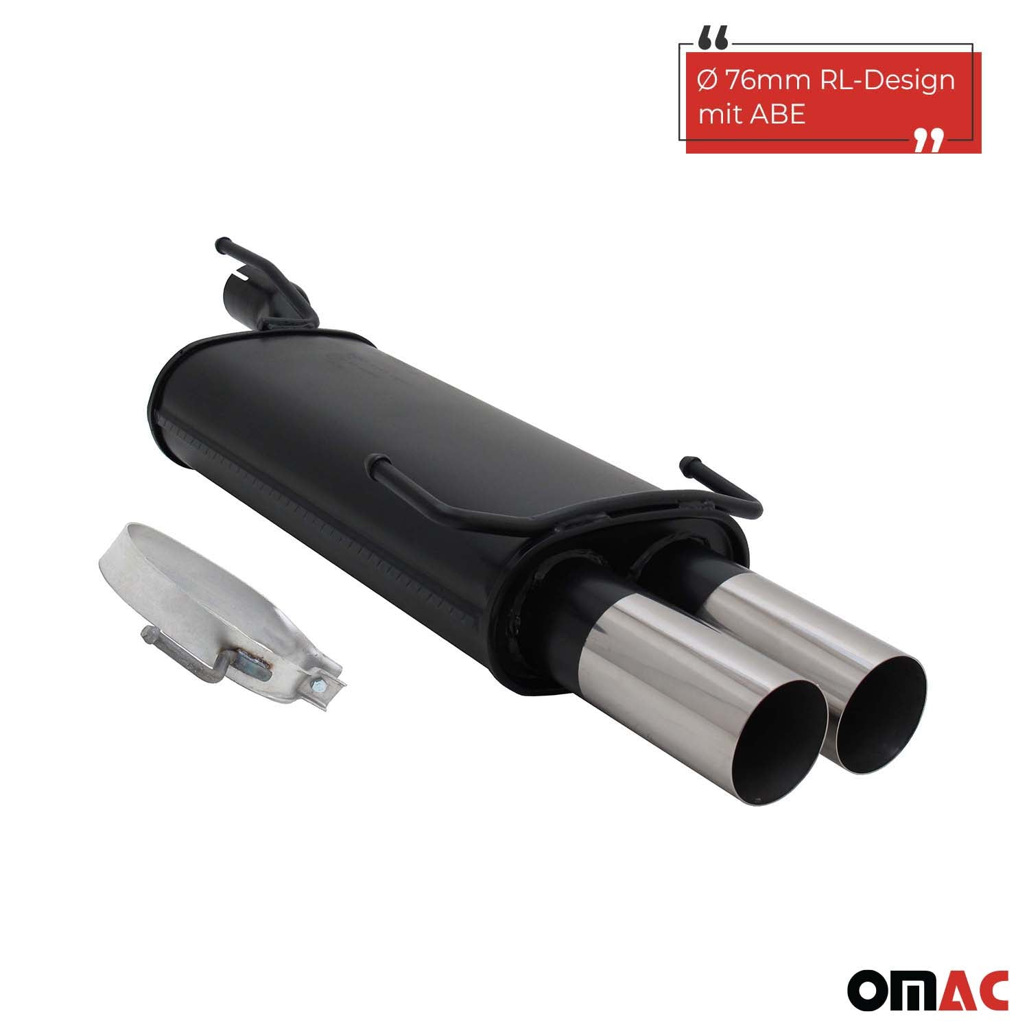 Échappement arrière Novus pour Opel Astra F/Opel Kadett E 2x76mm RL-Design ABE