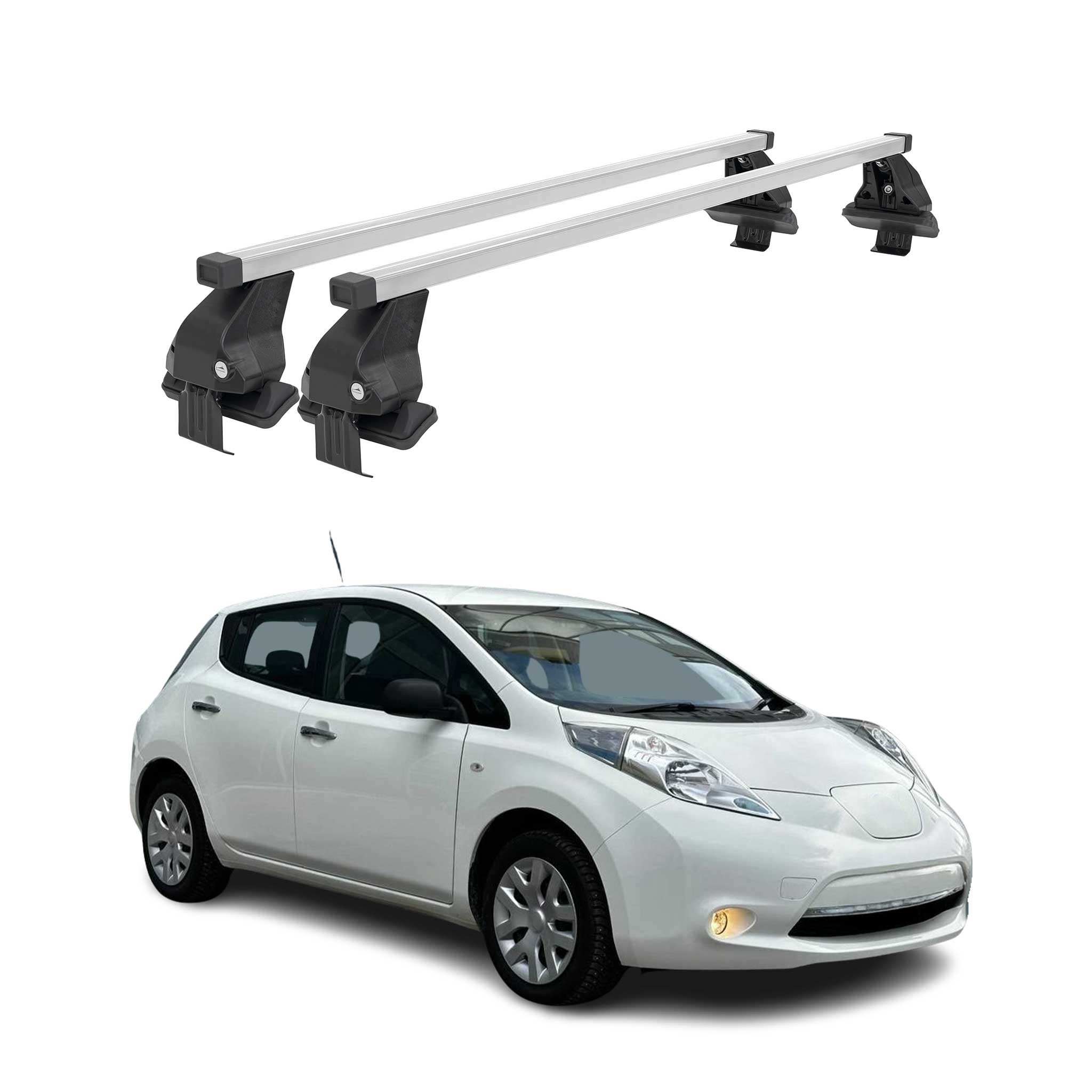 Barres de toit transversales pour Nissan Leaf 2010-2016 Gris