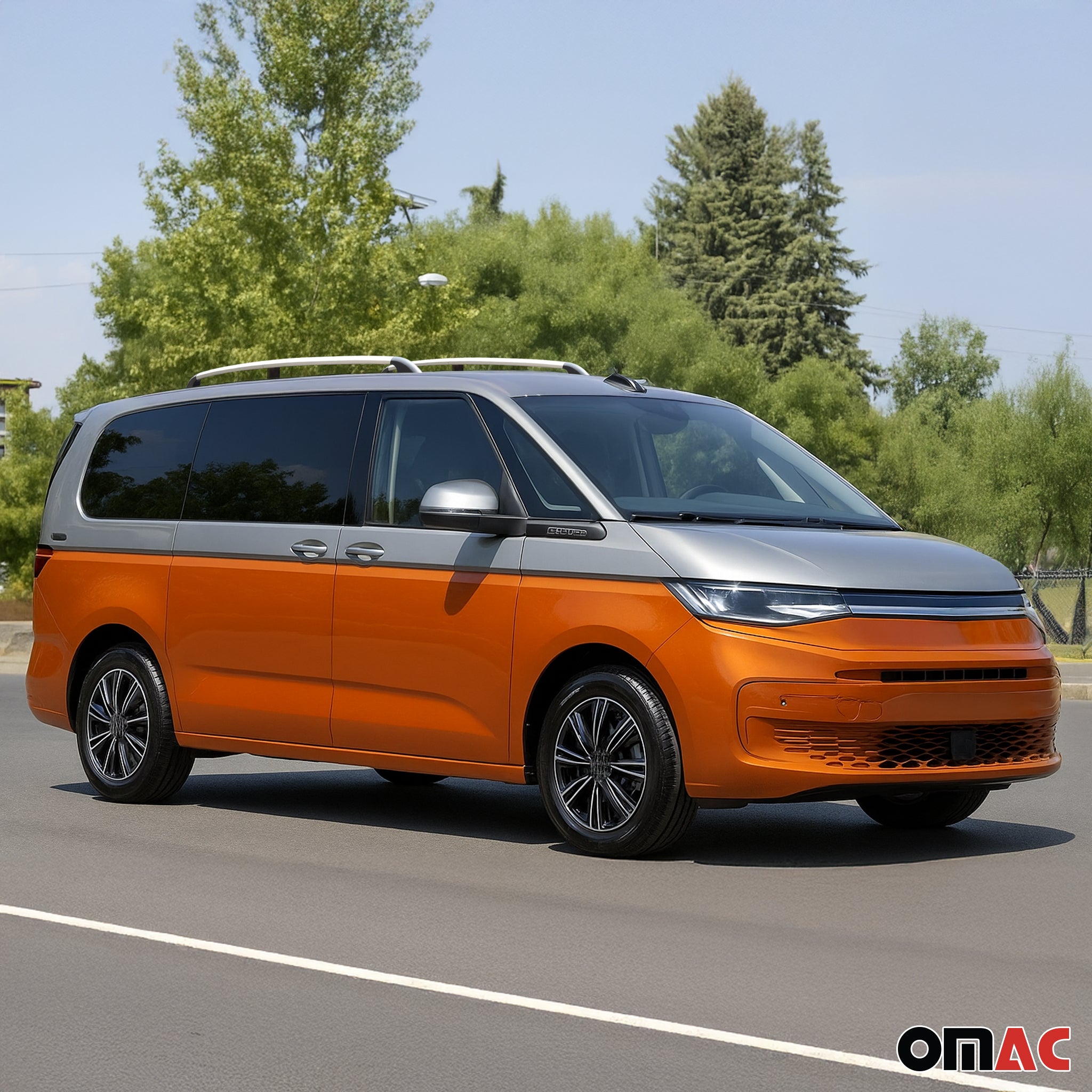 Barres de toit longitudinales pour VW T7 Multivan 2021-2026 L2 Aluminium Gris 2x