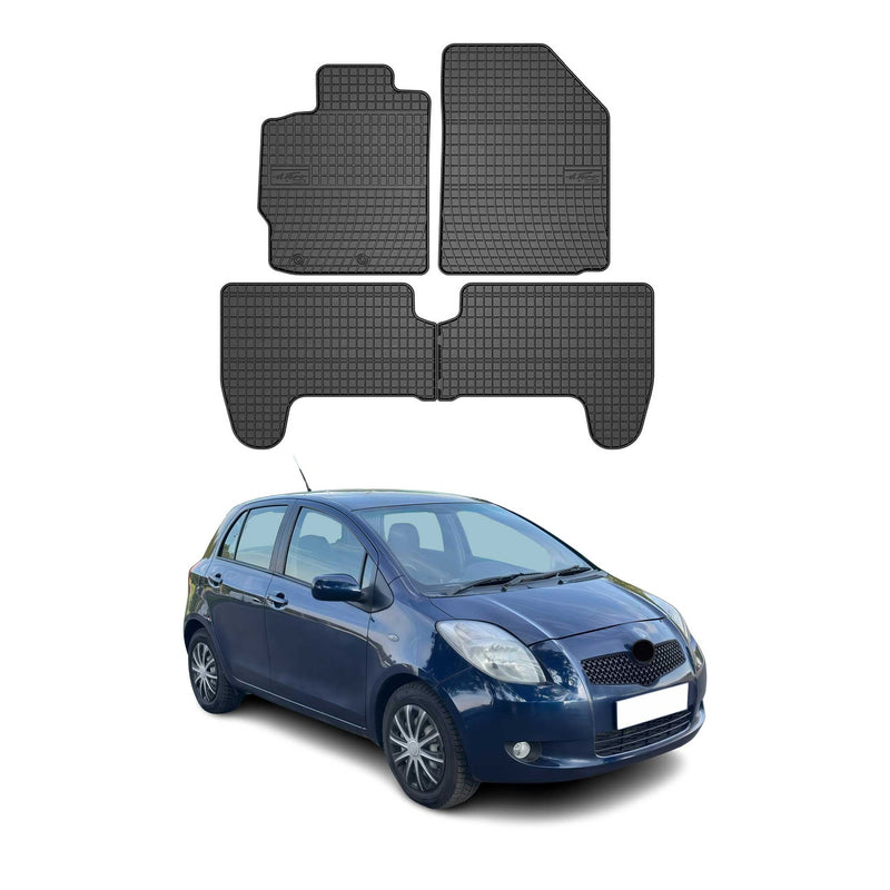 Tapis de Sol pour Toyota Yaris 2005-2011 Caoutchouc Noir