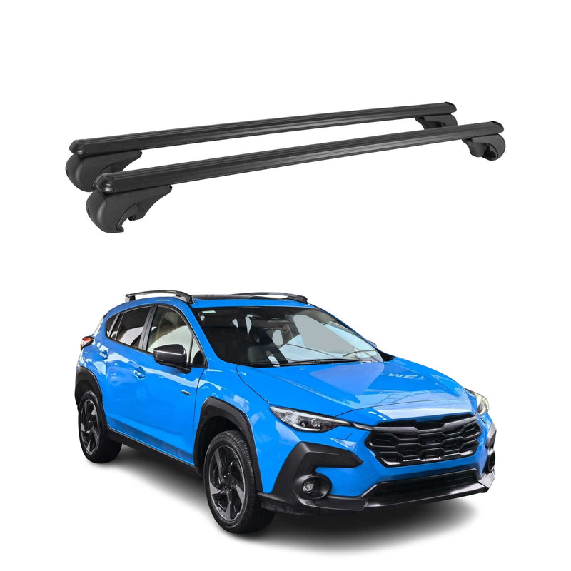 Barres de toit Transversales pour Subaru Crosstrek 2025 en Alu Noir ABE