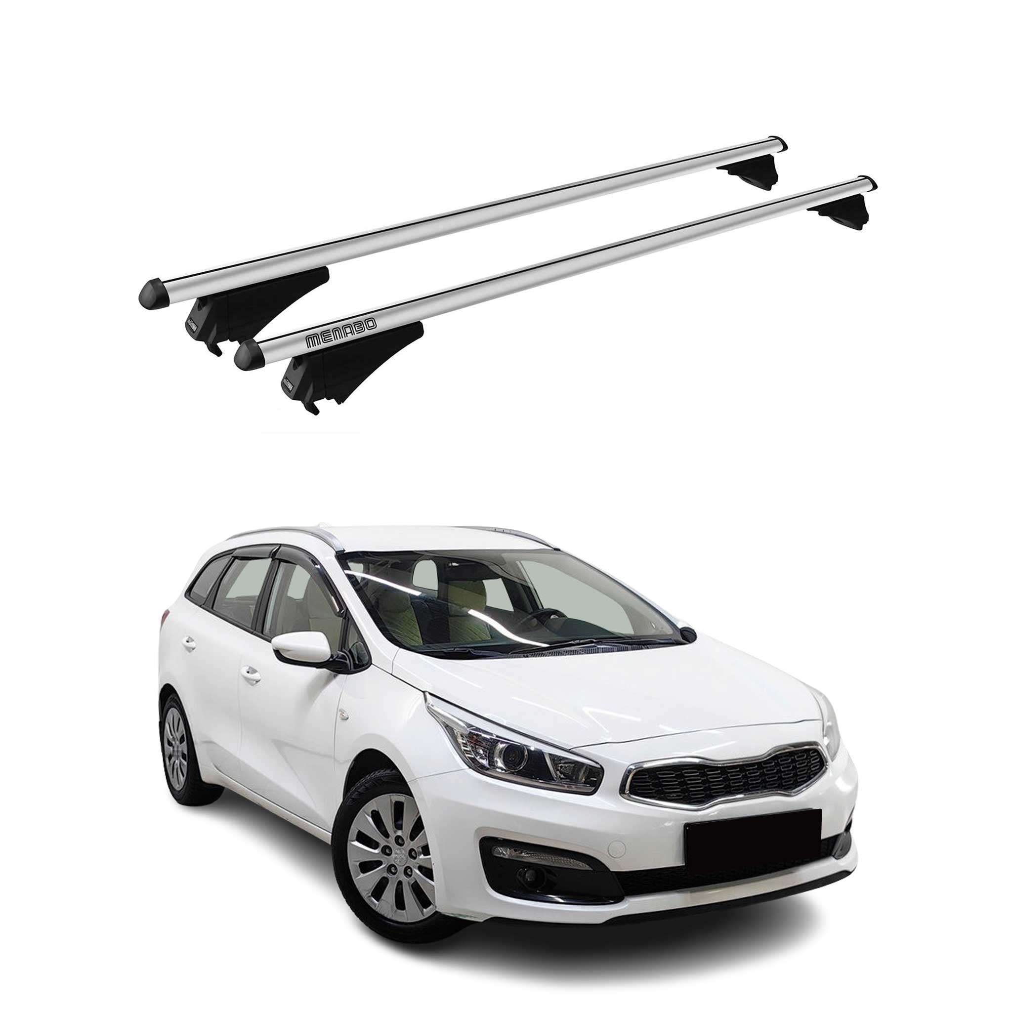 Tiger Barres de toit transversales pour Kia Ceed Break 2018-2025 Alu Gris 2x