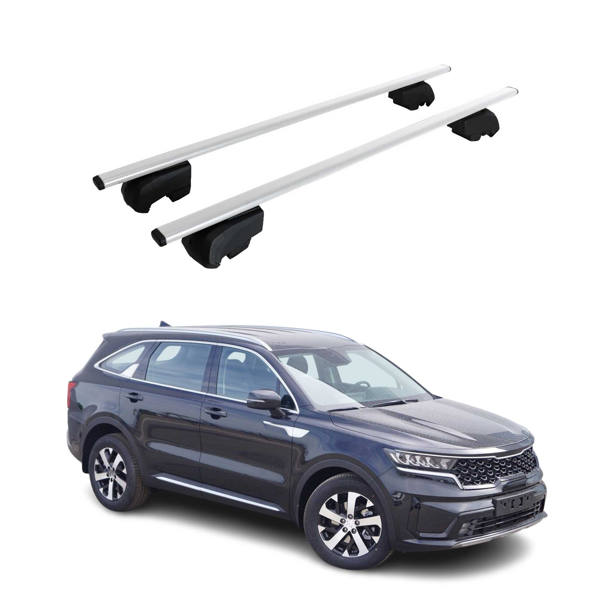 Barres de toit Transversales pour Kia Sorento 2020-2025 Fer Argent ABE