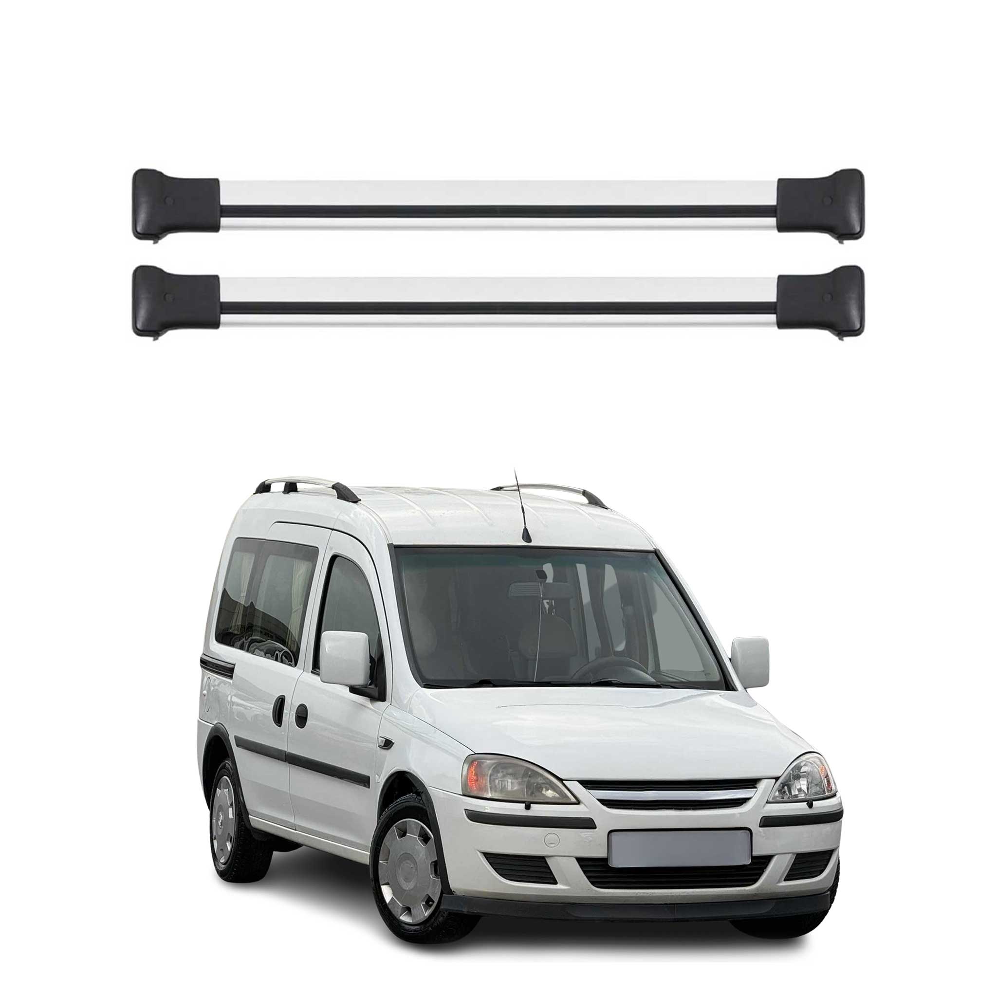 Barres de toit transversales pour Opel Combo C 2001-2011 Aluminium Gris