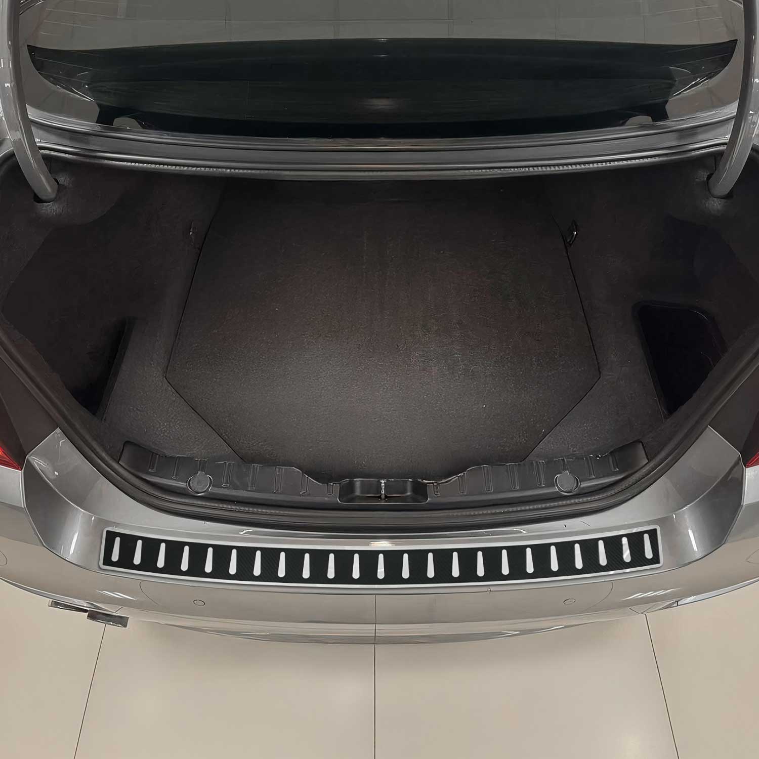 Protection seuil de pare-chocs pour BMW Série 5 G30 Berline 2016-23 inox&carbone