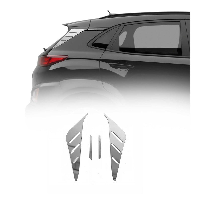 Couvercle aile becquet latéral fenêtre arrière Hyundai Kona 2017-20 inox chromé