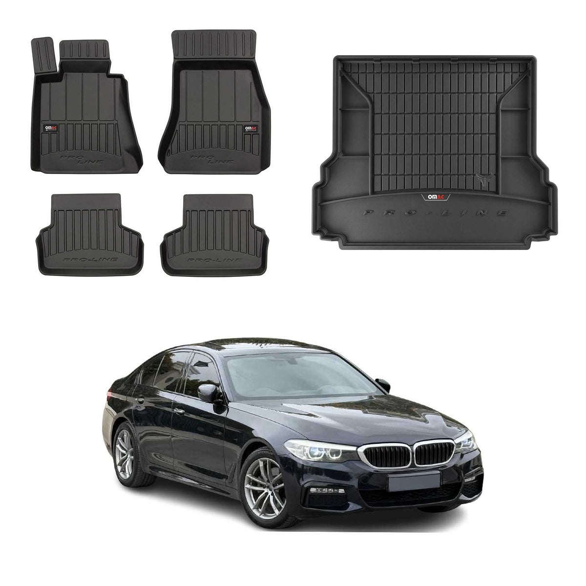 OMAC Kit Tapis de Sol et Coffre pour BMW 5er Touring G31 2017-2023