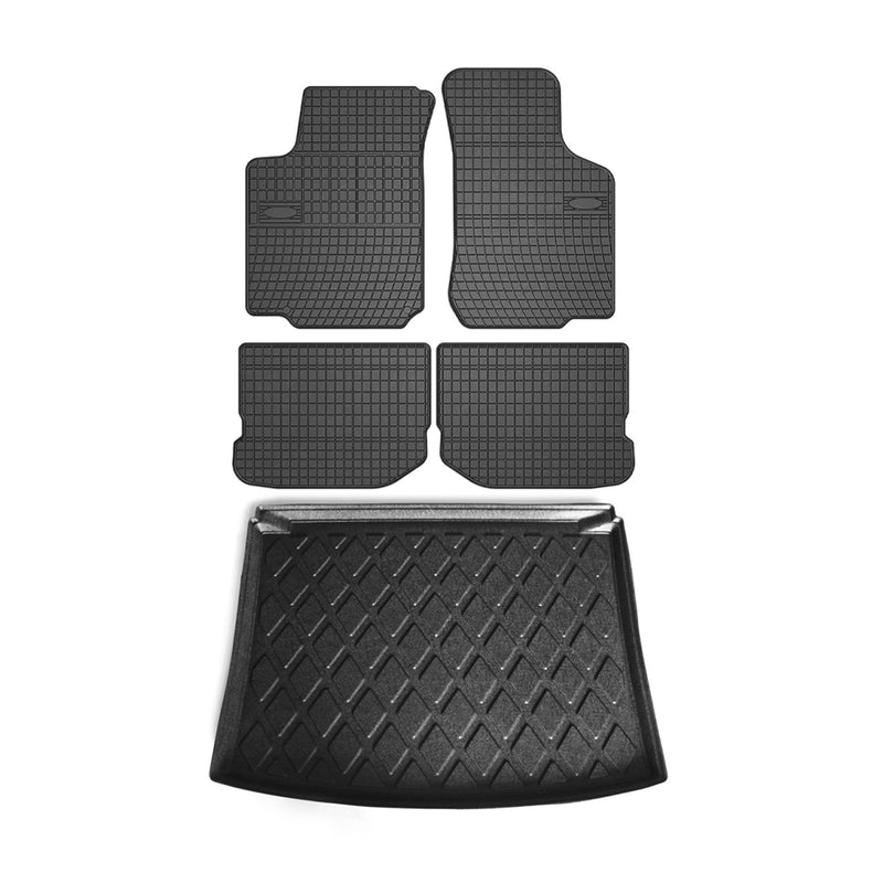 Kit Tapis de sol et coffre pour VW Golf IV 1998-2004 TPE Noir