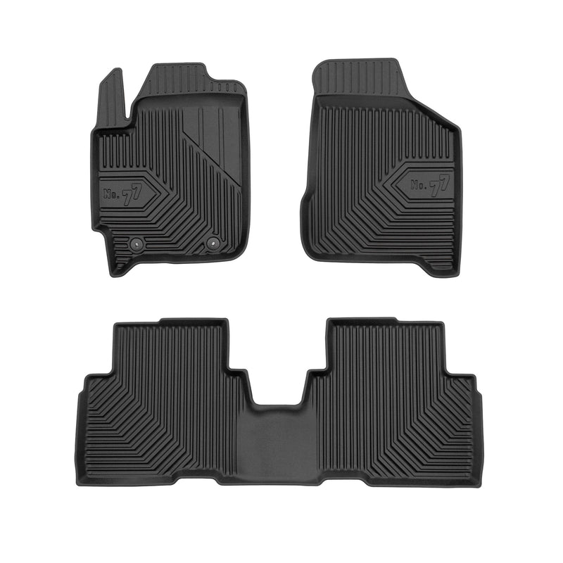 Tapis de Sol de Voiture pour Kia Carens II 2002-2006 TPE Antidérapant Noir 3Pcs