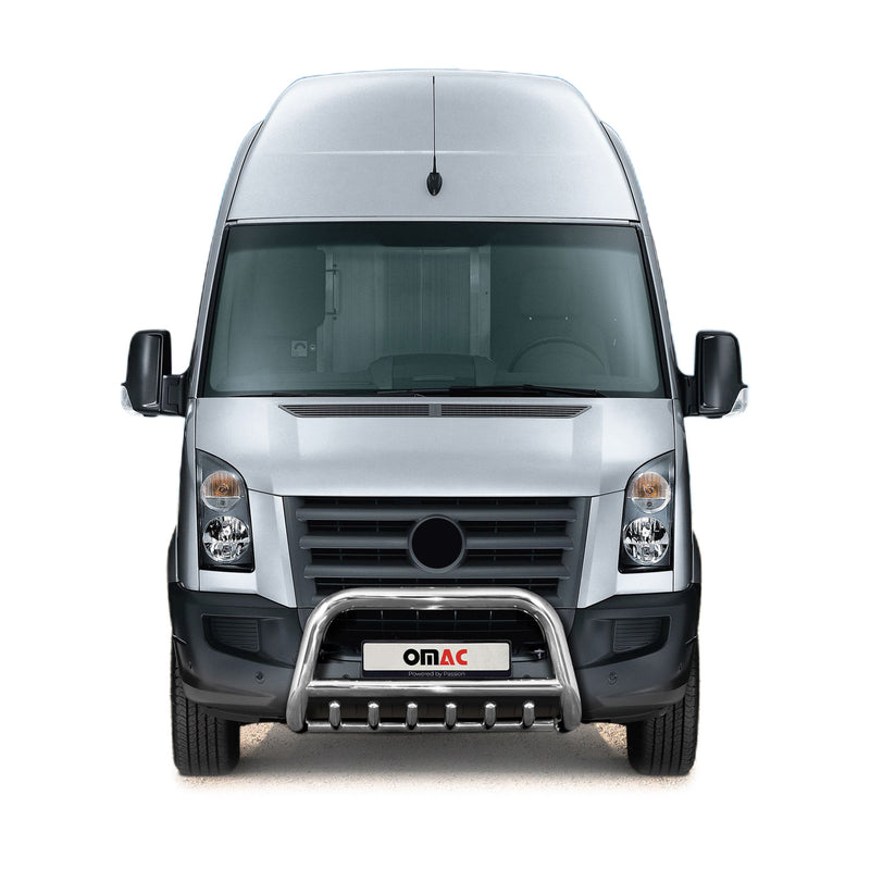 Pare-Buffle Avant Pour VW Crafter 2006-2017 en Acier Inox Argent