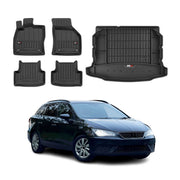 Kit Tapis de Sol et Coffre pour Seat Leon 2012-2020 TPE Noir