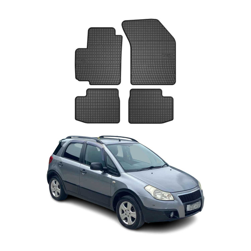 Tapis de Sol pour Fiat Sedici 2005-2014 Caoutchouc Noir