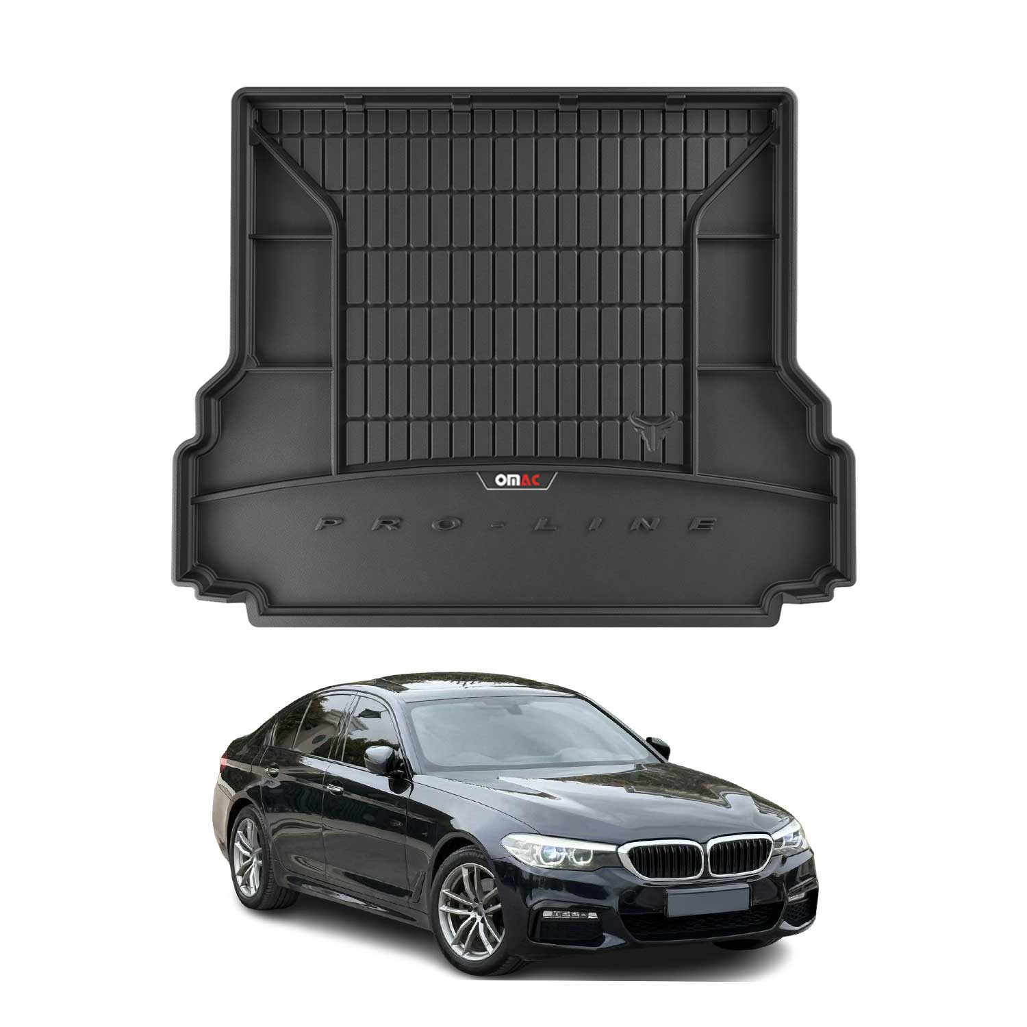OMAC Tapis de coffre caoutchouc pour BMW Série 5 G31 2017-2022 TPE Noir