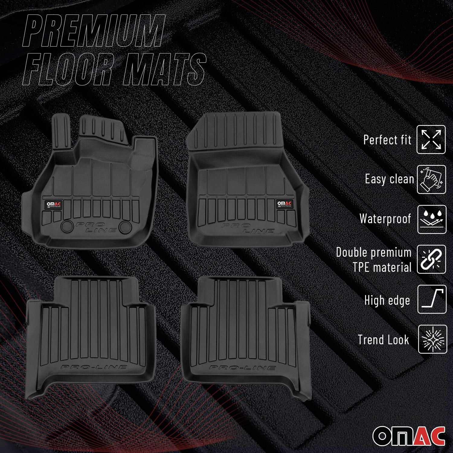 Tapis de Sol pour Renault Zoe 2012-2024 TPE Noir