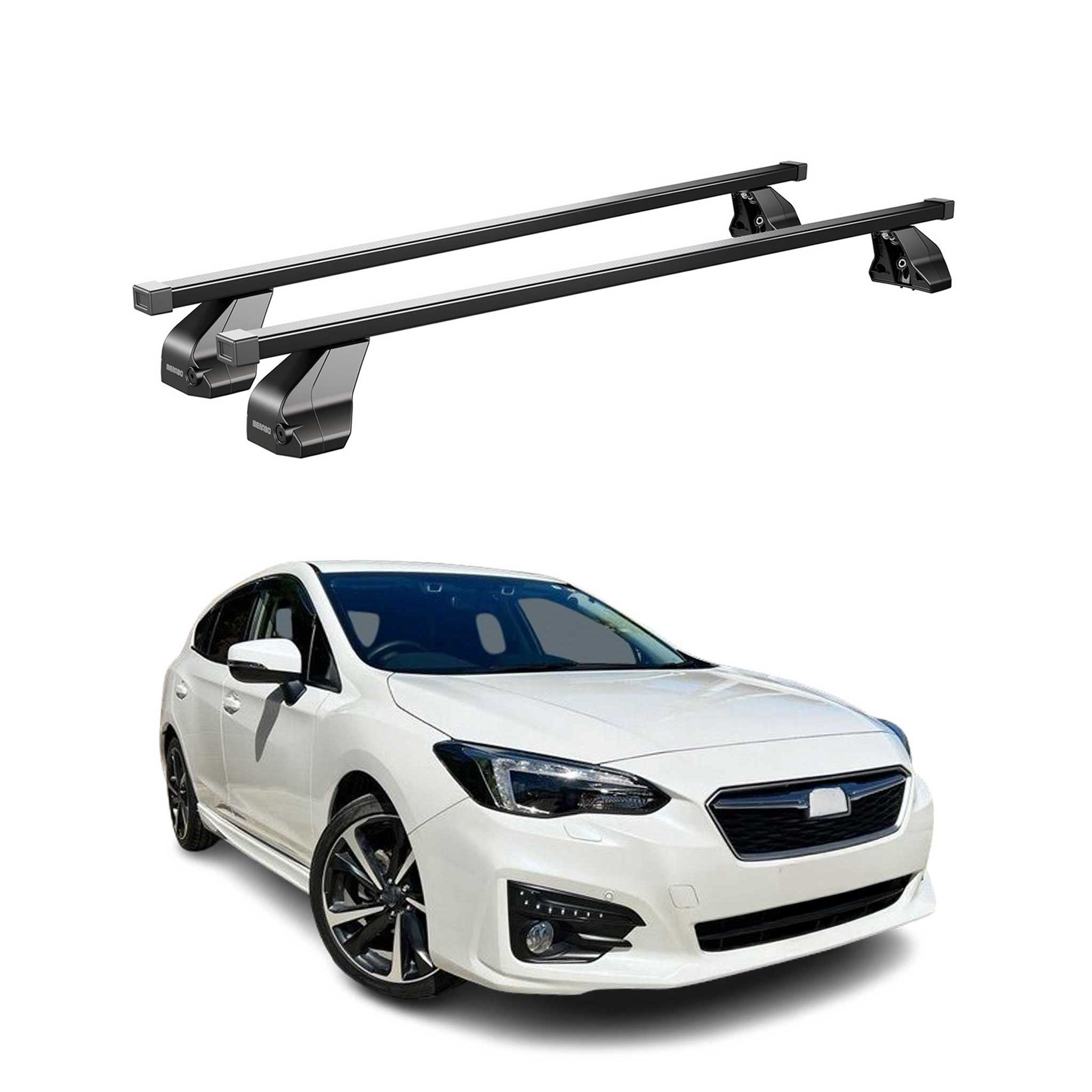 Barres Transversales Menabo pour Subaru Impreza V HB 2016-2023 Noir