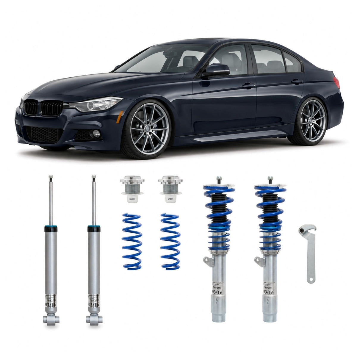 JOM BlueLine Combinés Filetés pour BMW Série 3 F30/31 (316/318/320/328/330) 2012-