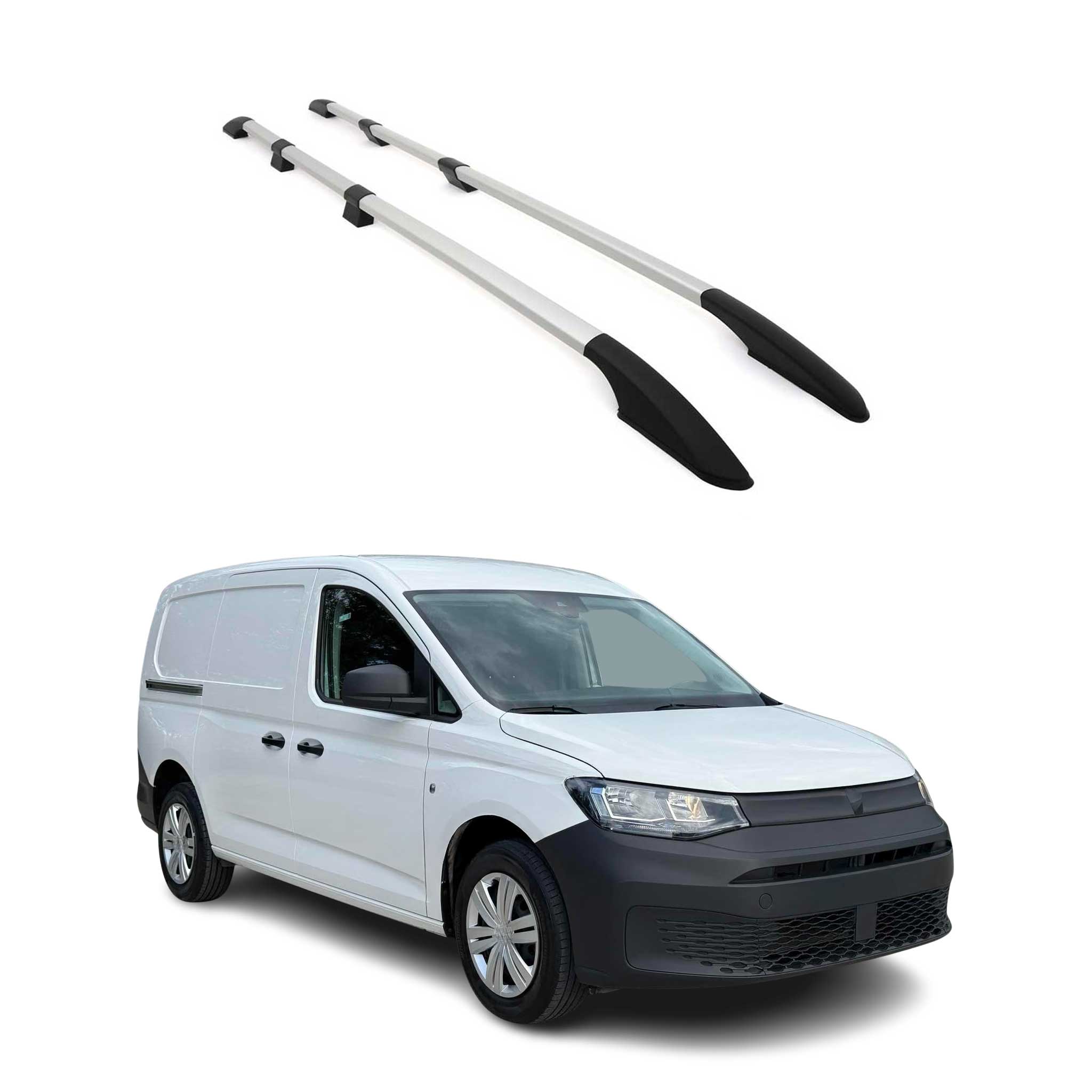Barres de toit longitudinales pour VW Caddy Maxi 2020-2026 L2 Long Alu Gris