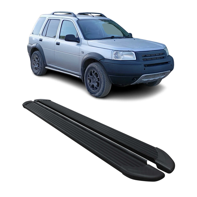 Marchepieds Latéraux pour Land Rover Freelander 1997-2006 Aluminium Noir 2Pcs