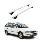 Barres de toit Transversales pour Toyota Corolla mk8 Wagon 1997-2002 Acier Gris