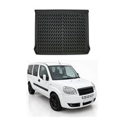Tapis de coffre pour Fiat Doblo 2 2010-2022 Noir 3D en Caoutchouc TPE