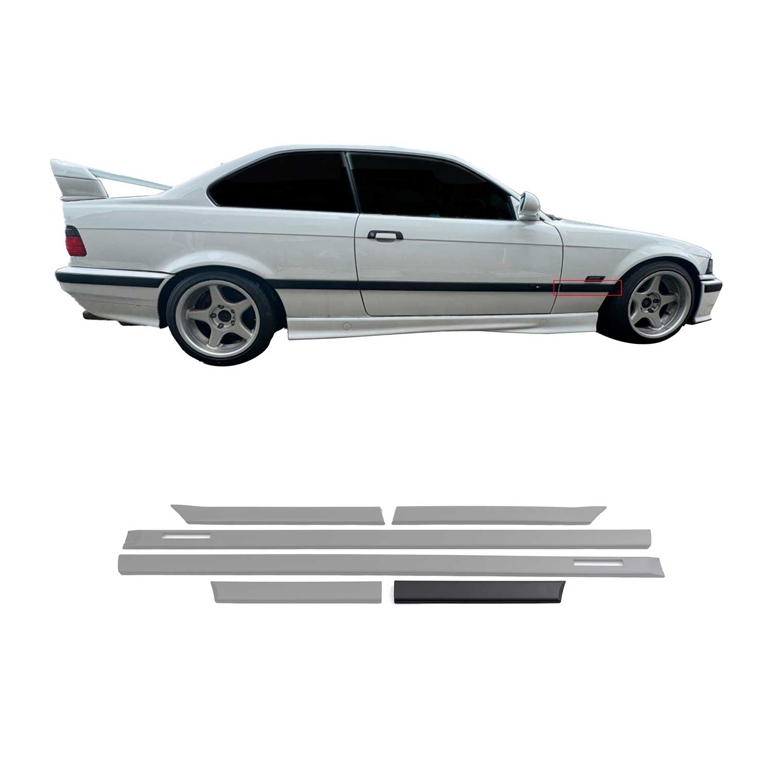 Baguettes latérales Garnitures De Portière pour BMW Series 3 E36 Coupe/ Cabrio