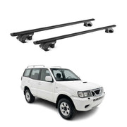 Barres de toit transversales pour Nissan Terrano II R20 1993-2005 Alu Noir ABE