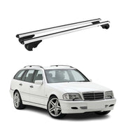 Barres de toit Transversales pour Mercedes Classe C S202 1993-2000 TÜV Gris 2Pcs