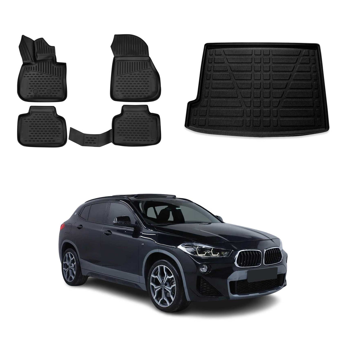 OMAC Kit Tapis de Sol et Coffre pour BMW X2 F39 2018-2023