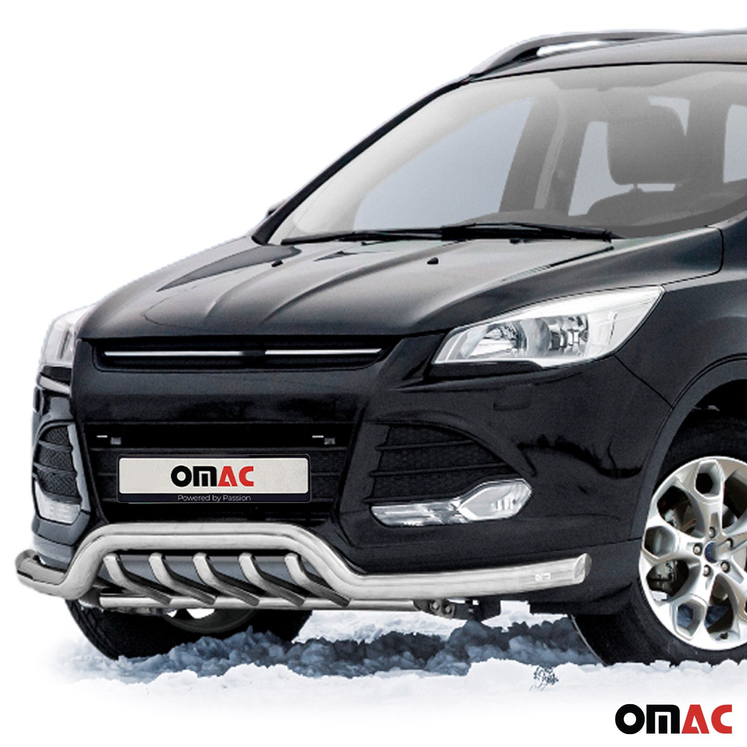 Pare-Buffle Avant Pour Ford Kuga II 2012-2017 Pre-FL Acier Inoxy Argent