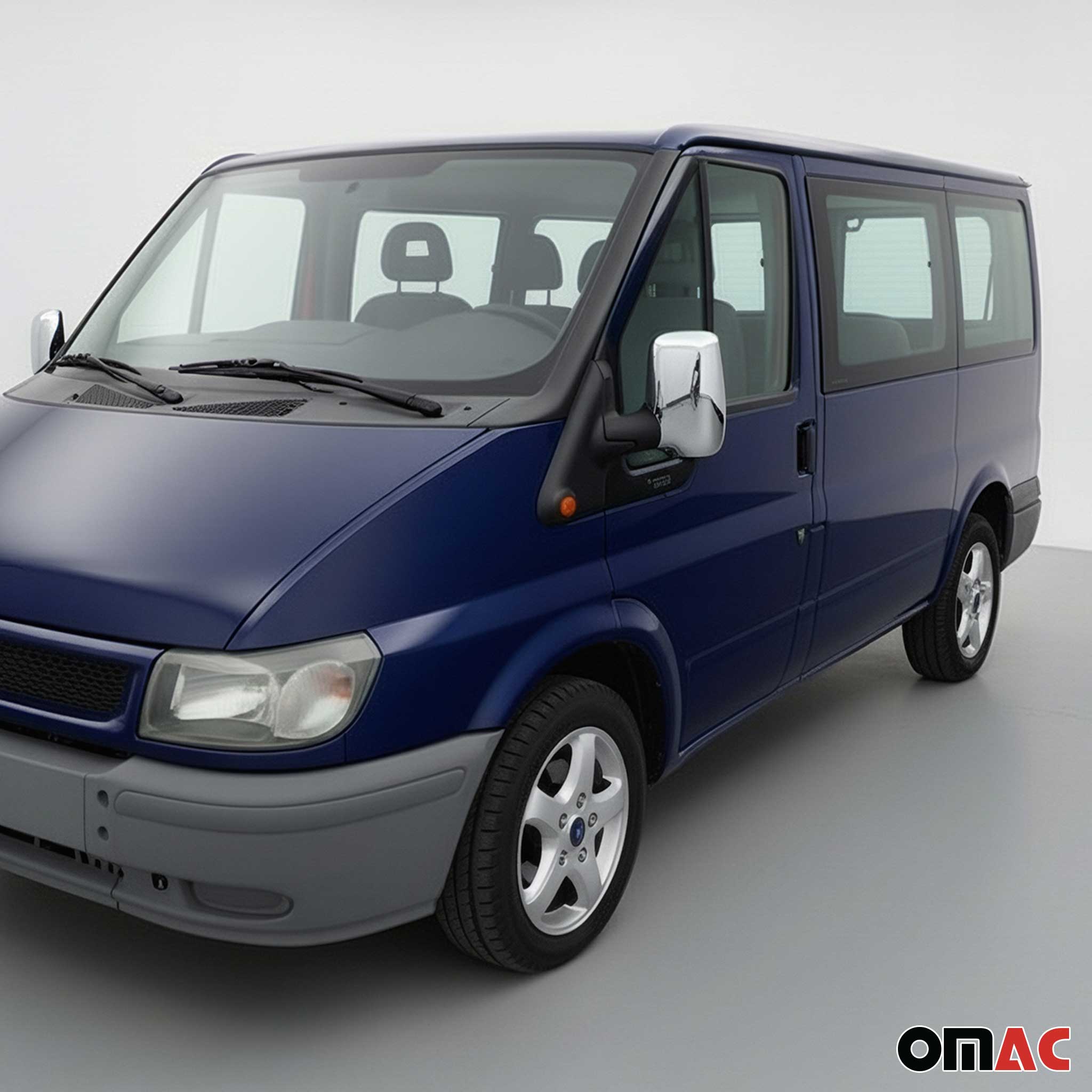 Coques de Rétroviseurs pour Ford Transit 2000-2014 en Acier Chromé Argent