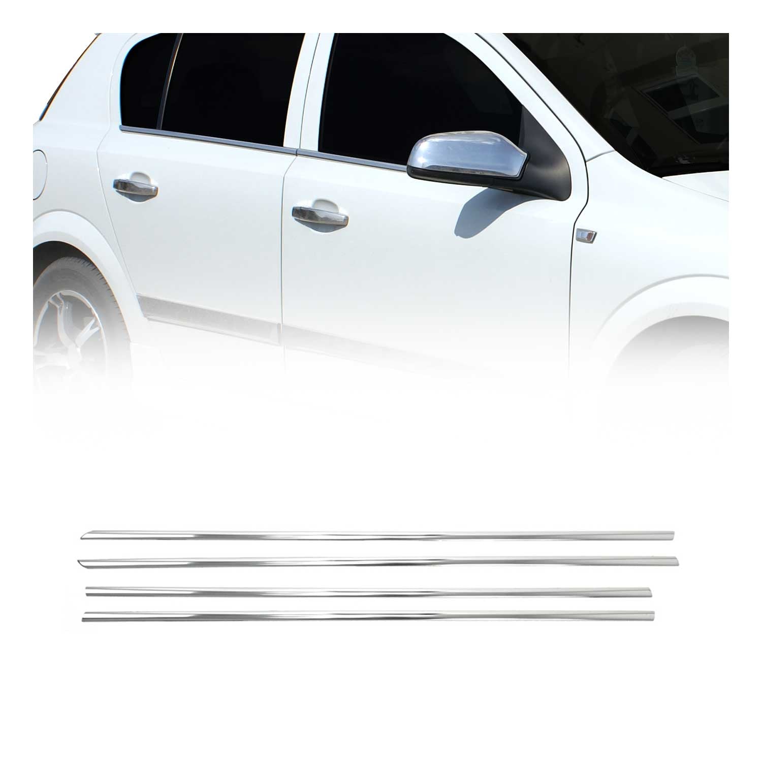 Garniture de Fenêtre pour Opel Astra H Berline 2004-2009 Acier Inox 4Pcs