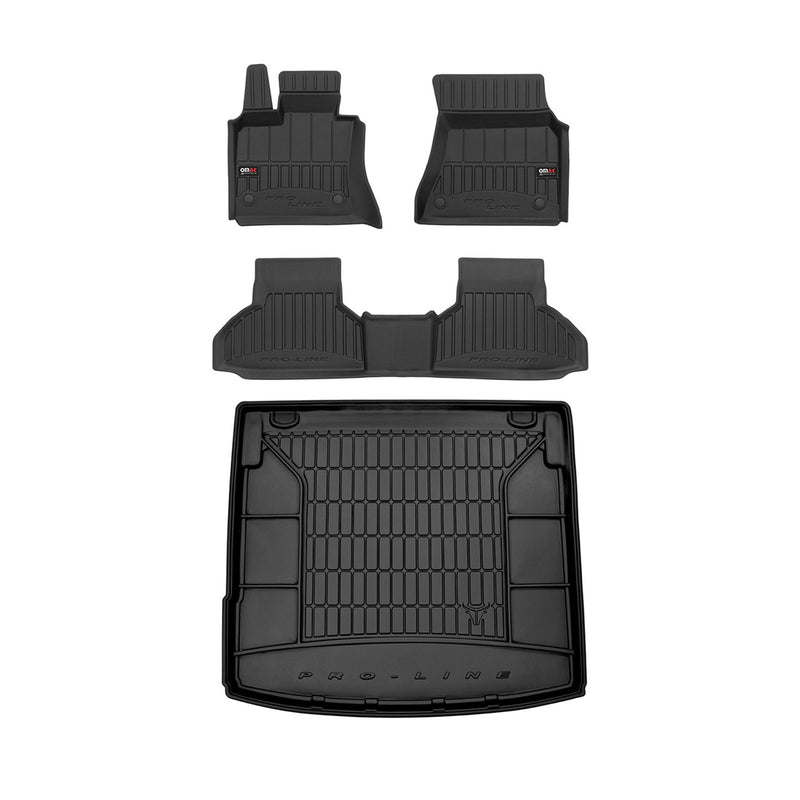 OMAC Kit Tapis de sol et coffre pour BMW X6 F16 F86 2014-2019 Premium Noir