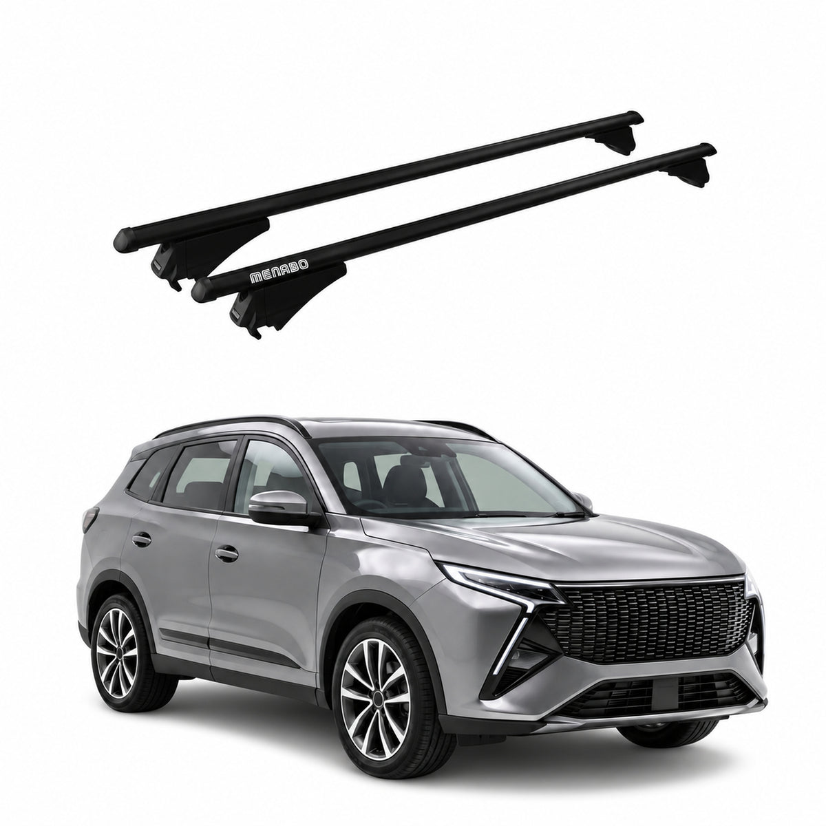 Menabo Barres de toit pour Sportequipe 8 2023-2026 Aluminium Noir 2 Pièces