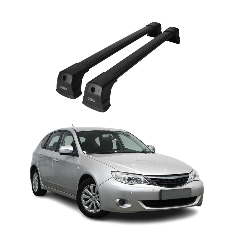 Barres de Toit Transversales pour Subaru Impreza 3 2007-2012 Hayon 3 Portes Noir