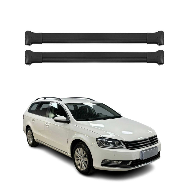 Barres de toit transversales pour VW Passat B7 Variant 2010-2015 Alu Noir