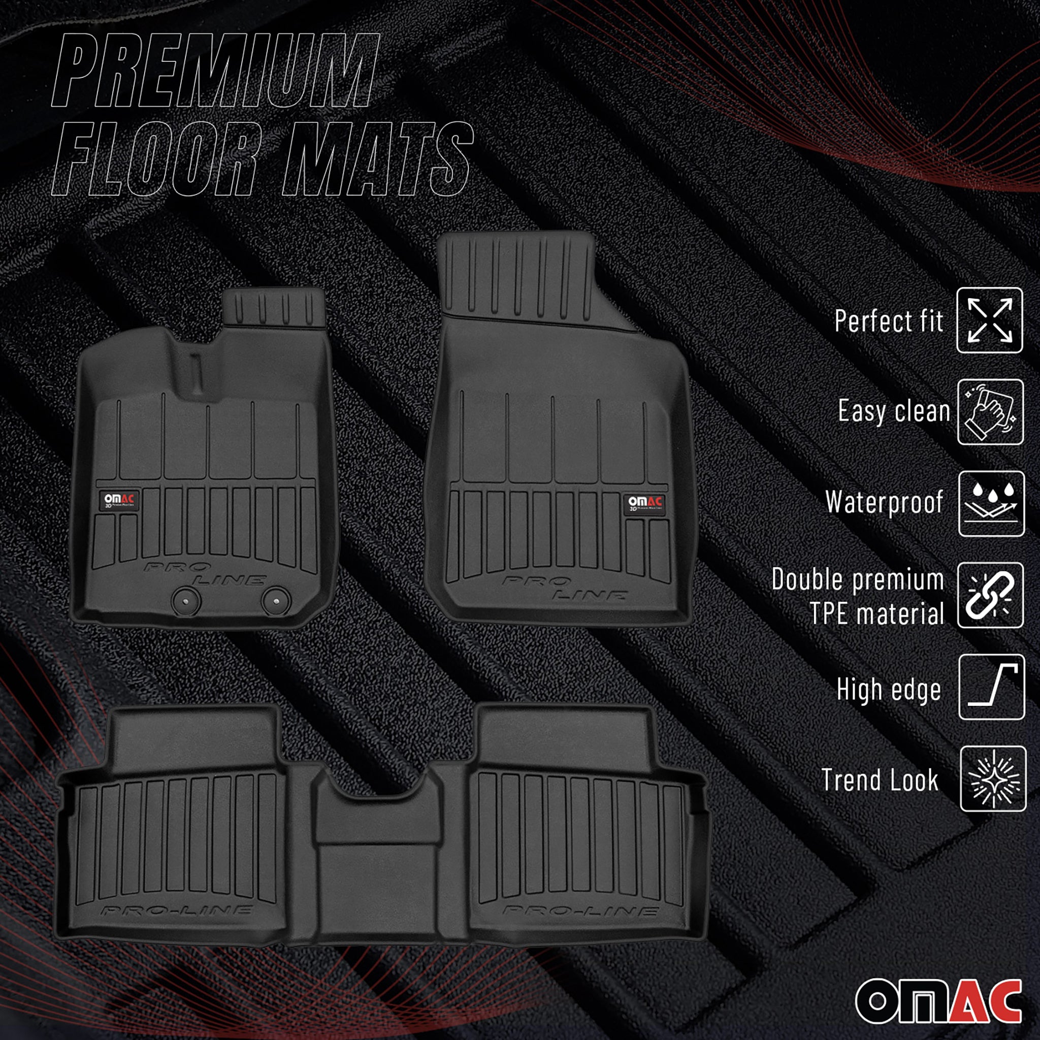 Tapis de Sol pour Dacia Spring 2021-2026 TPE Noir