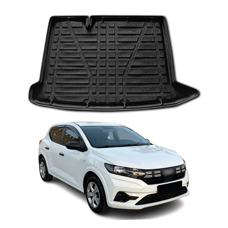 Tapis de Coffre pour Dacia Sandero 2021-2025 HB en TPE Noir