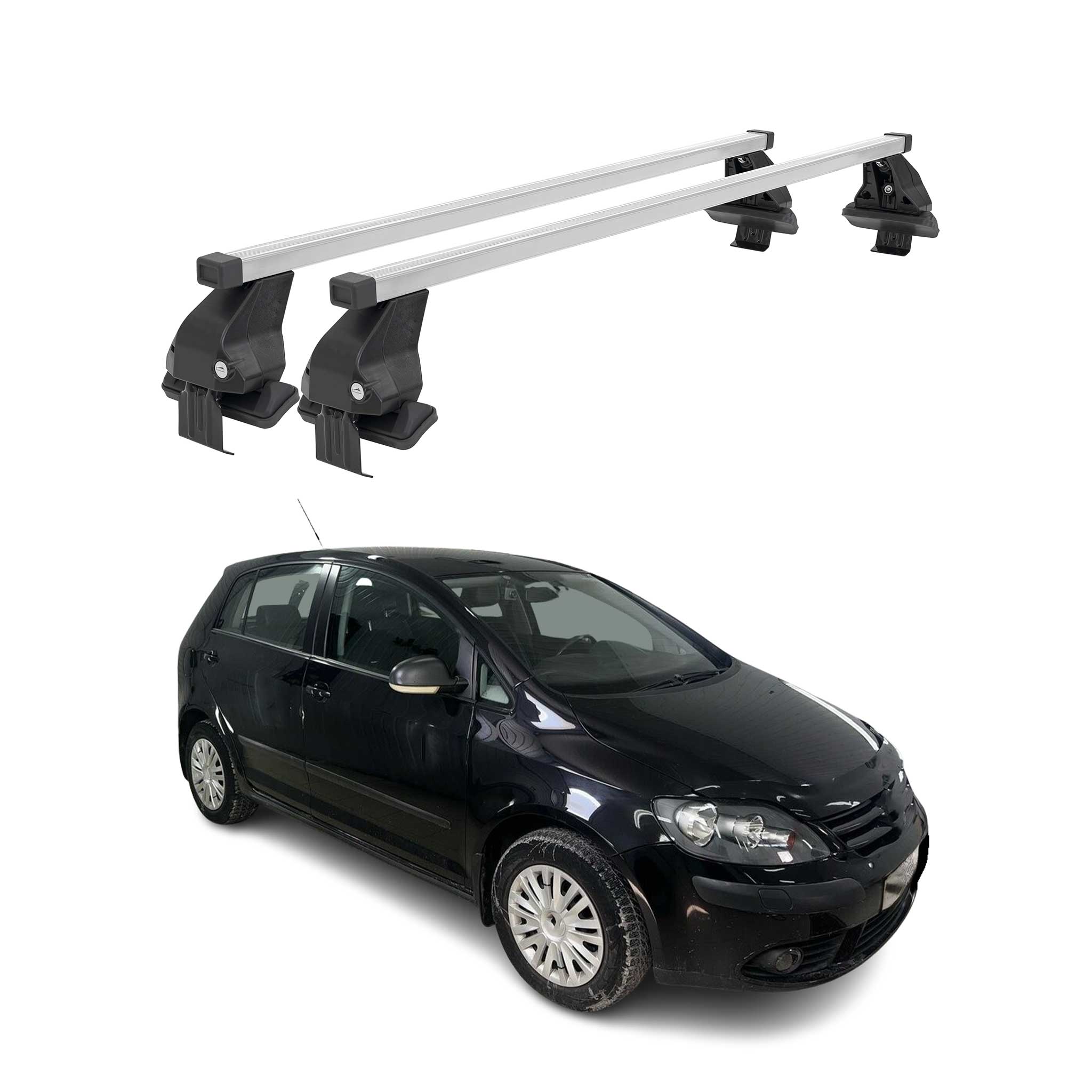 Barres de toit transversales pour VW Golf V Plus 2003-2008 Acier Gris