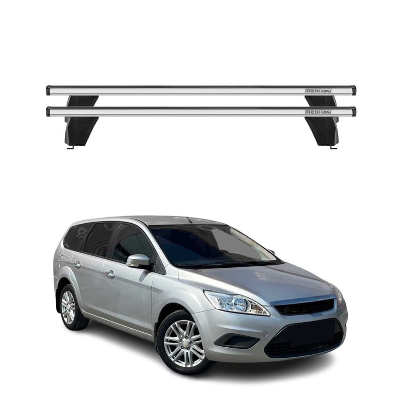 Menabo Barres de toit Transversales pour Ford Focus II Break 2004-2011 Gris ABE