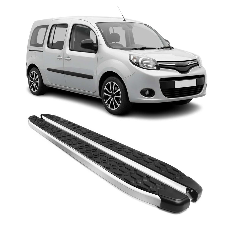 Marchepieds Latéraux pour Renault Kangoo 2008-2021 Gris Noir Aluminium 2Pcs