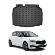 Tapis de coffre pour Skoda Fabia 4 2022-2027 Noir 3D en Caoutchouc TPE