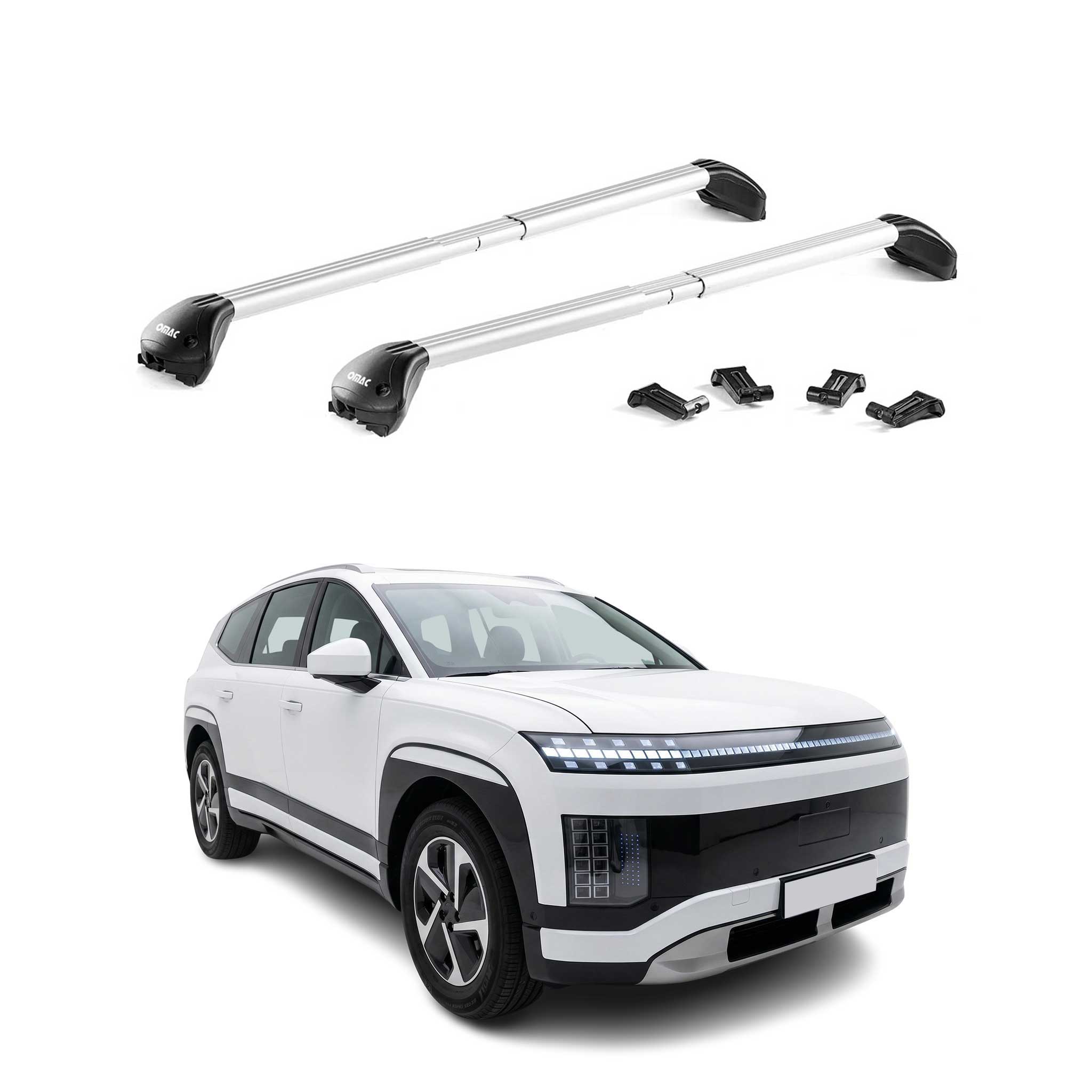 Barres de toit transversales pour Hyundai Ioniq 9 2025-2026 Alu Gris 2x ABE